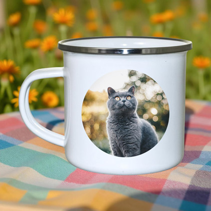 Personalised Enamel Mug Photo Upload