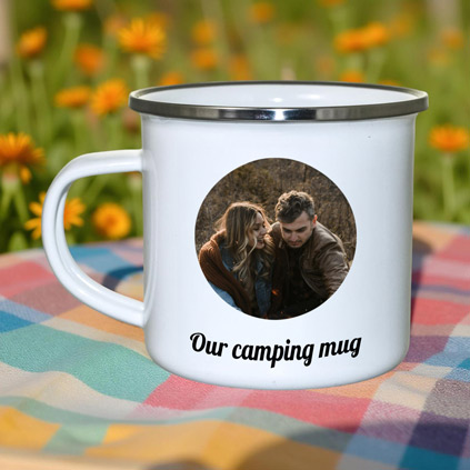 Personalised Enamel Mug Photo Upload And Message