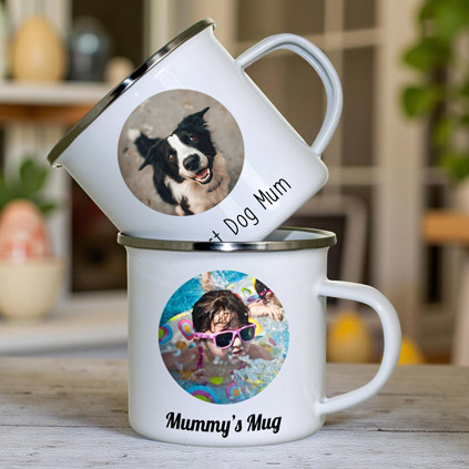 Personalised Enamel Mug Photo Upload And Message