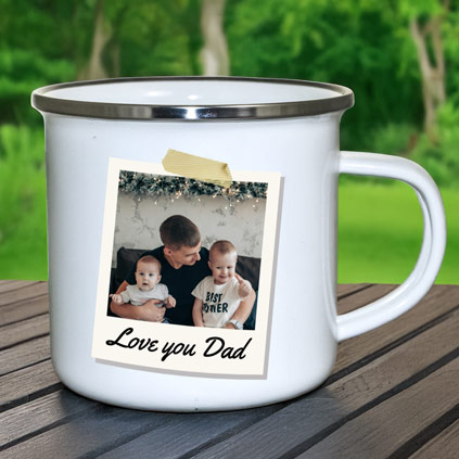 Personalised Polaroid Photo Enamel Mug