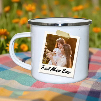 Personalised Polaroid Photo Enamel Mug