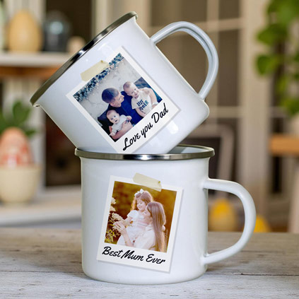 Personalised Polaroid Photo Enamel Mug