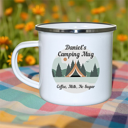 Personalised Enamel Name's Camping Mug
