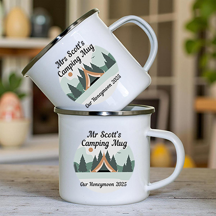 Personalised Enamel Name's Camping Mug