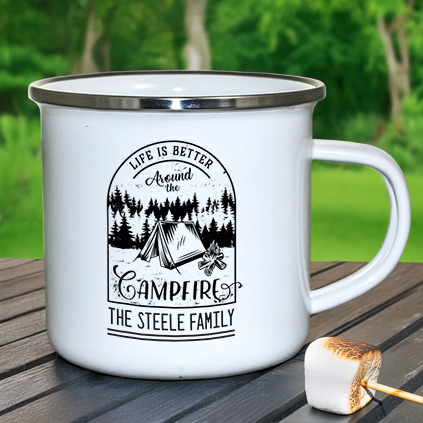 Personalised Enamel Campfire Mug