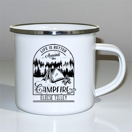Personalised Enamel Campfire Mug