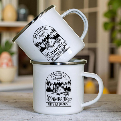 Personalised Enamel Campfire Mug