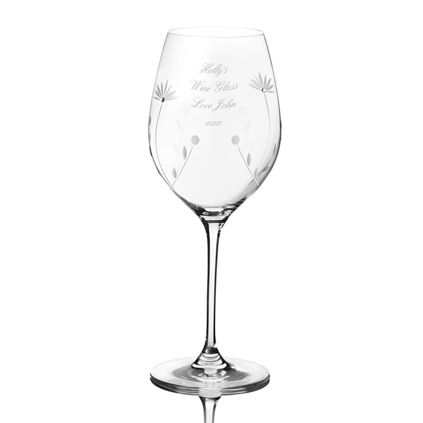 Personalised Bloom Wine Glass With Swarovski Crystals