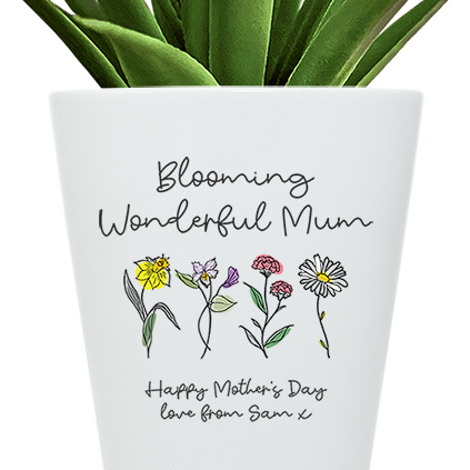 Personalised Blooming Wonderful Mum Flower Pot