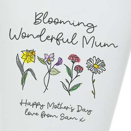 Personalised Blooming Wonderful Mum Flower Pot