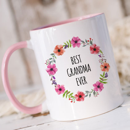 Personalised Floral Wreath Mug