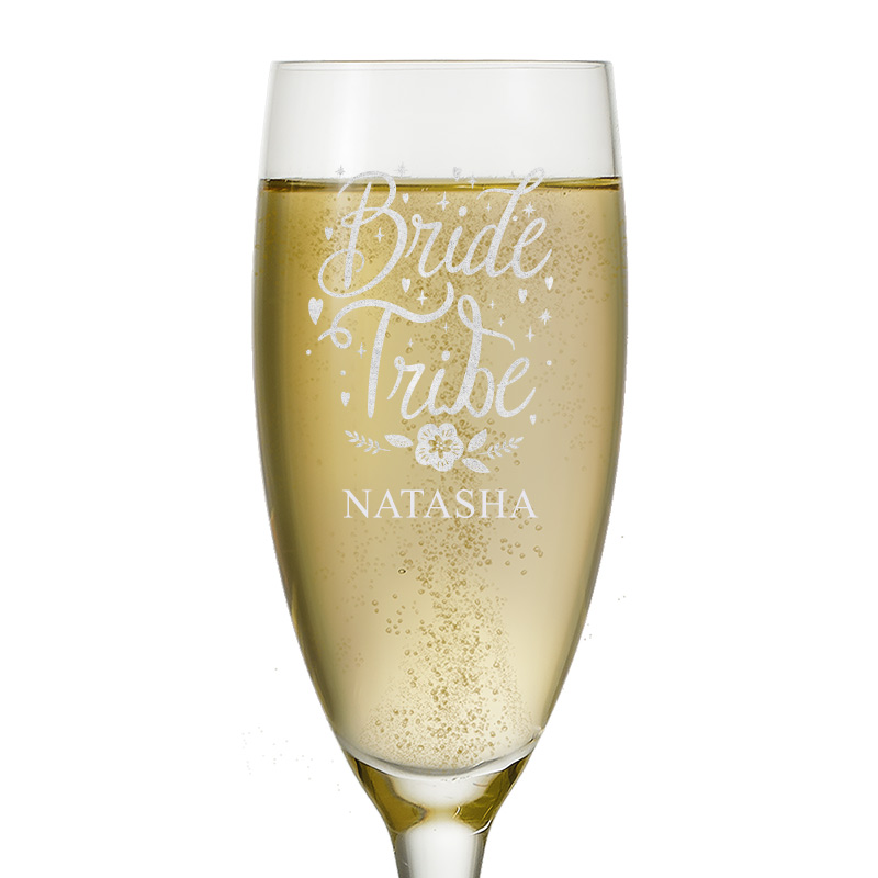 Personalised Bride Tribe Champagne Flute