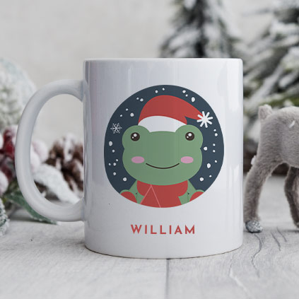 Personalised Frog Christmas Mug