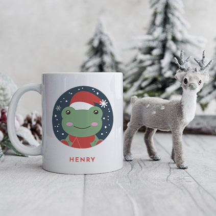 Personalised Frog Christmas Mug