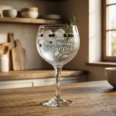 Personalised Gin Glass Any Message