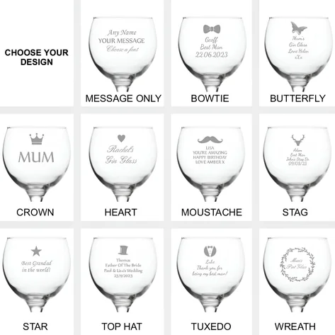 Personalised Gin Glass Any Message