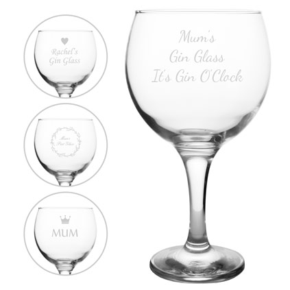 Engraved Gin Glass Choose Your Bespoke Design