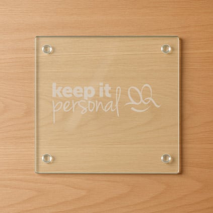 Logo Engraved Glass Coaster Branded Promotional Gift