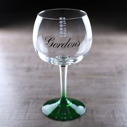 Personalised Gordons Gin Glass Green Stem 70cl