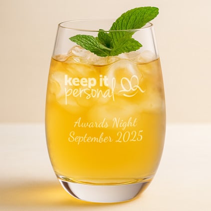 Logo Engraved Grand High Ball Glass Branded Promotional Gift