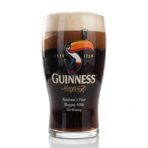 Engraved Guinness Toucan Pint Glass