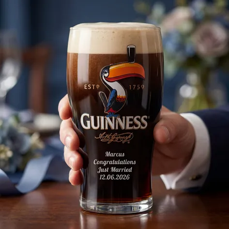 Engraved Guinness Toucan Pint Glass