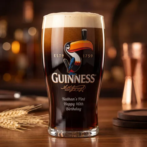 Engraved Guinness Toucan Pint Glass