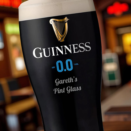Personalised Guinness 0.0% Zero Alcohol Pint Glass