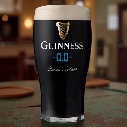 Personalised Guinness 0.0% Zero Alcohol Pint Glass