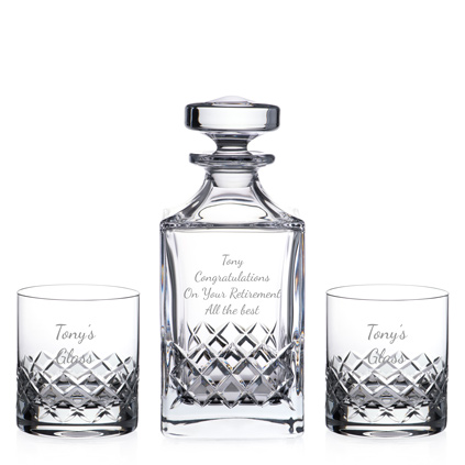 Personalised Grosvenor Whisky Decanter Set