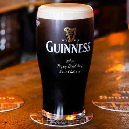 Personalised Guinness Glass Engraved