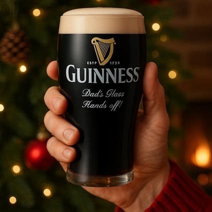 Personalised Guinness Glass Engraved