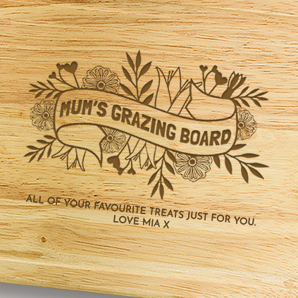 Personalised Mum's Wooden Grazing Board