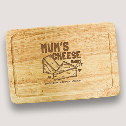 Personalised Mum's Cheese Board Hands Off