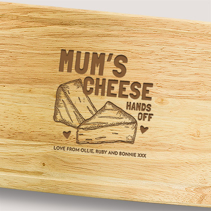 Personalised Mum's Cheese Board Hands Off