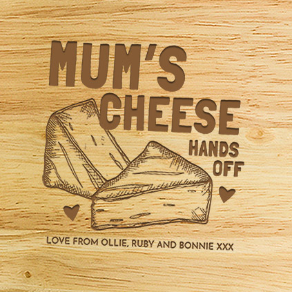 Personalised Mum's Cheese Board Hands Off