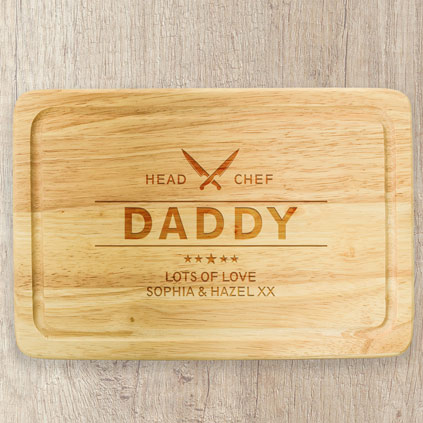Personalised Head Chef Wooden Chopping Board