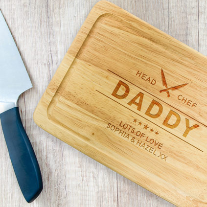 Personalised Head Chef Wooden Chopping Board