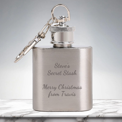 Personalised Hip Flask Keyring 1oz