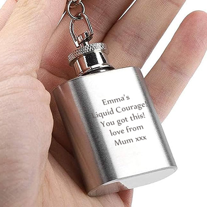 Personalised Hip Flask Keyring 1oz