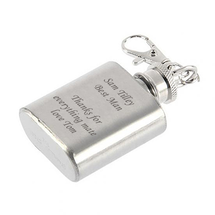 Personalised Hip Flask Keyring 1oz