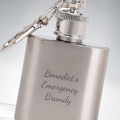 Personalised Hip Flask Keyring 1oz