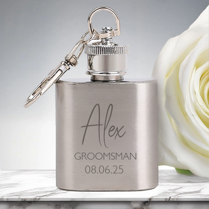 Personalised Groomsman Mini Hip Flask