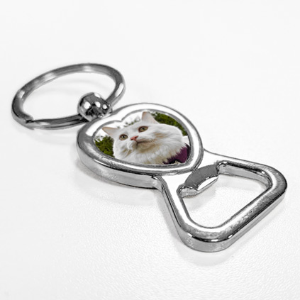 Personalised Photo Heart Bottle Opener Keyring