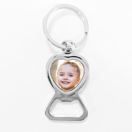 Personalised Photo Heart Bottle Opener Keyring