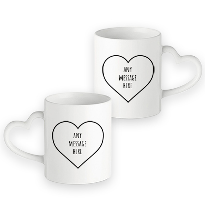 Personalised Simple Love Heart Message Mug