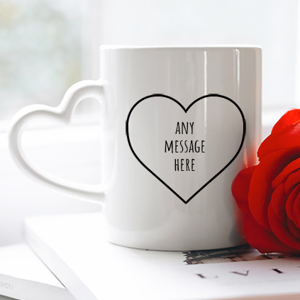 Personalised Simple Love Heart Message Mug