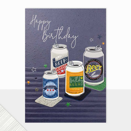 Happy Birthday Beer Can Greeting Card