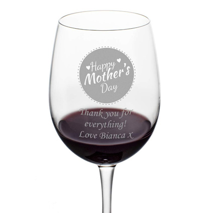 Happy Mothers Day Wine Glass