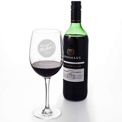 Happy Mothers Day Wine Glass